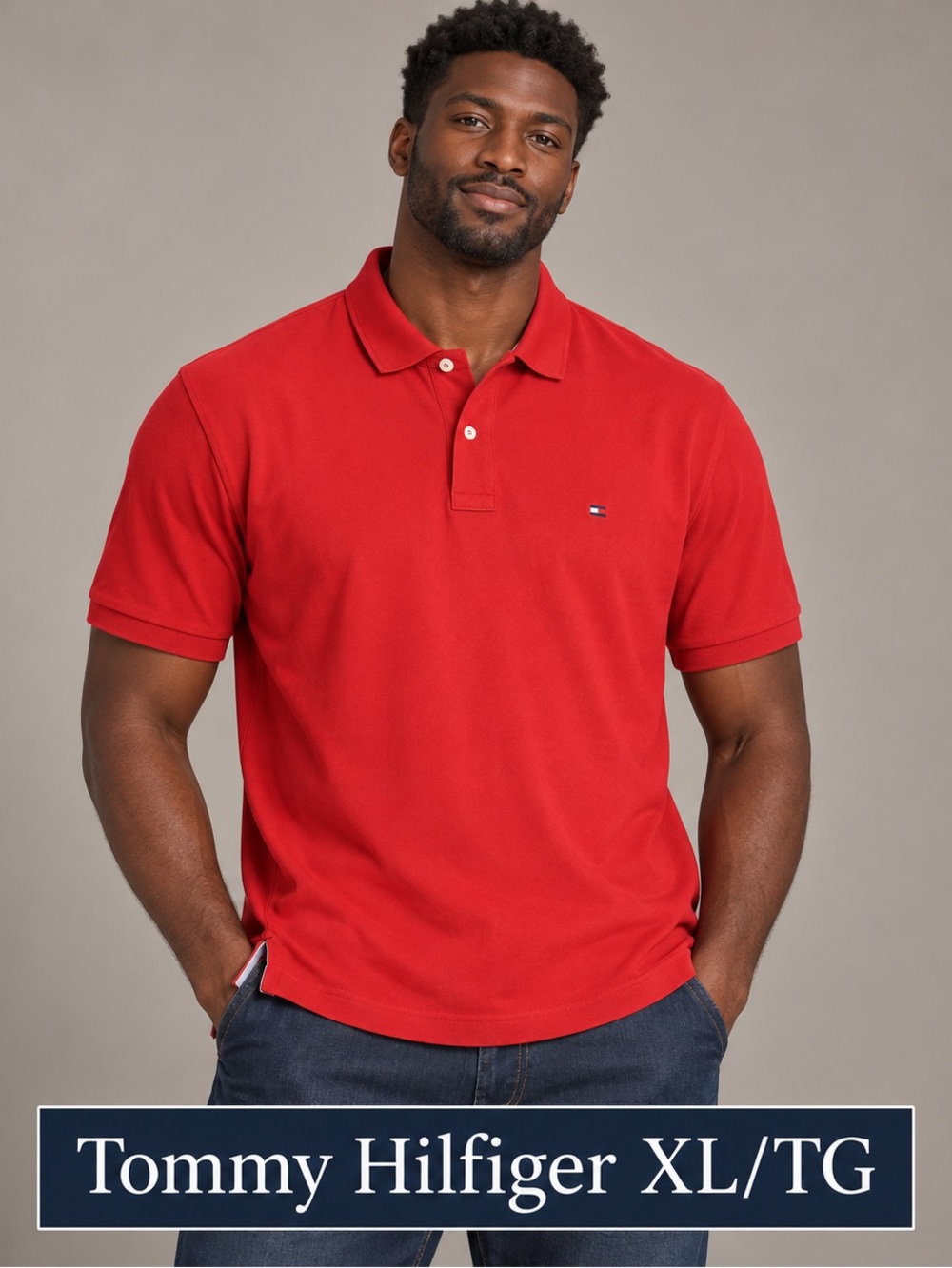 Tommy Hilfiger Men’s Red Polo Shirt XL TG Classic Logo